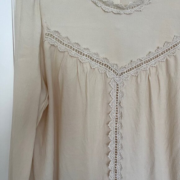 ASTR The Label Silk Blend Lace Peasant Blouse | Size Large - Picture 3 of 7